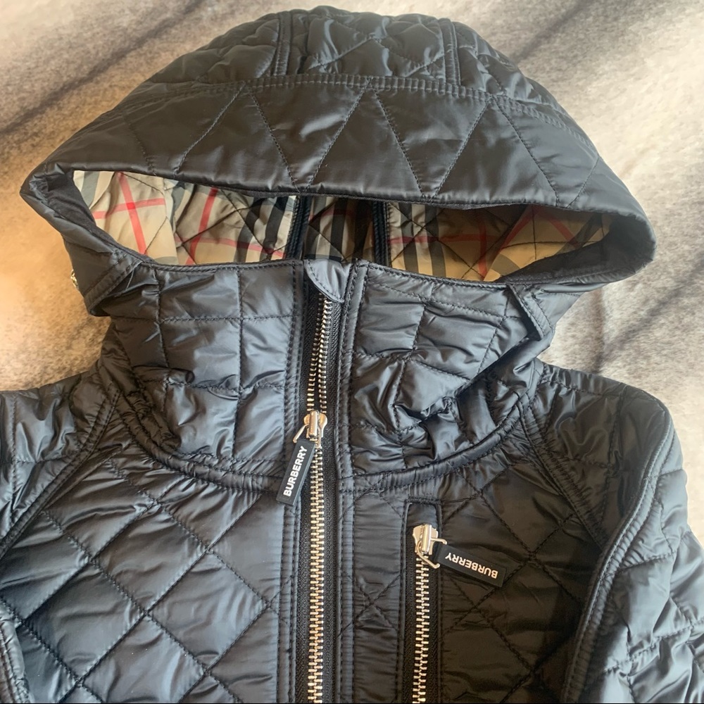 { Burberry } Trey Check Printed Quilted Coat - Picture 7 of 9